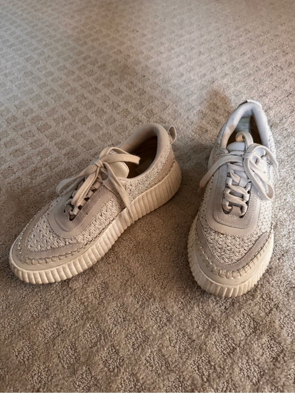 Dolce Vita Cream Woven Platform Sneakers
